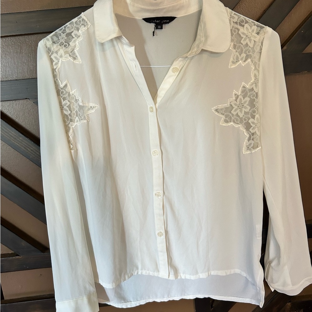 Long sleeve lace inlet formal shirt